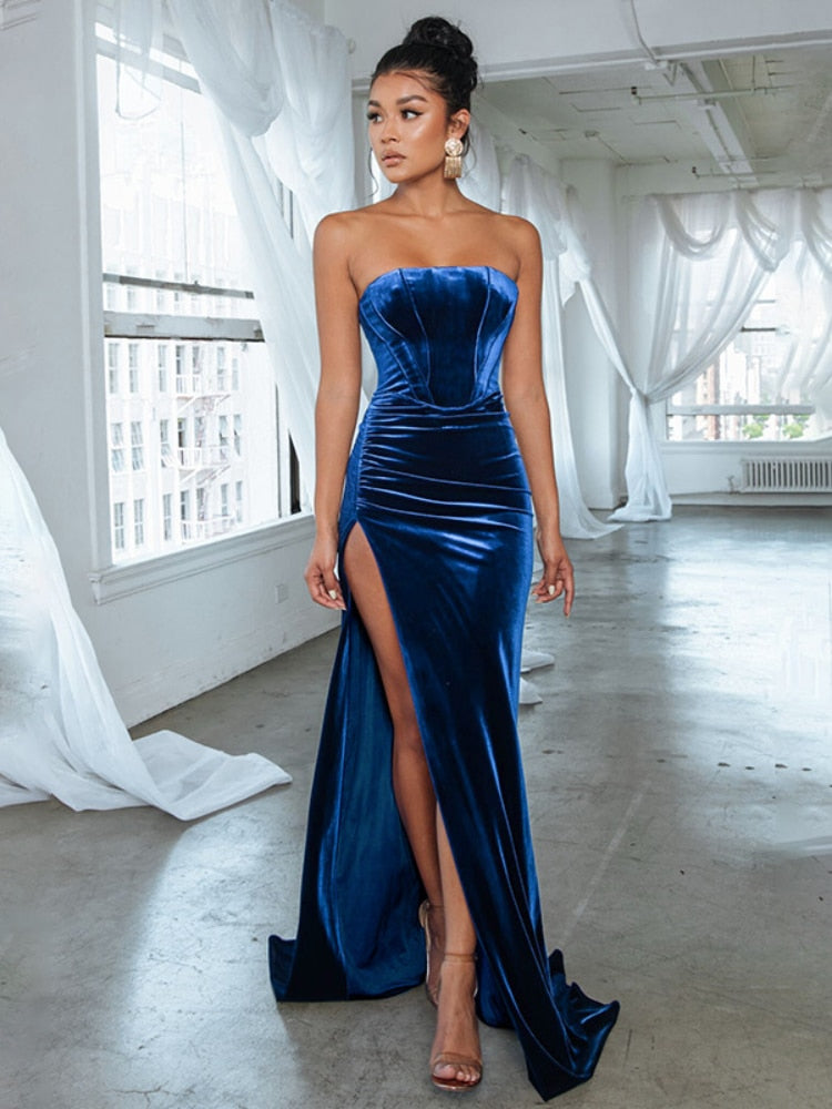High Slit Corset Formal Long Maxi Dress – Rich Saint X