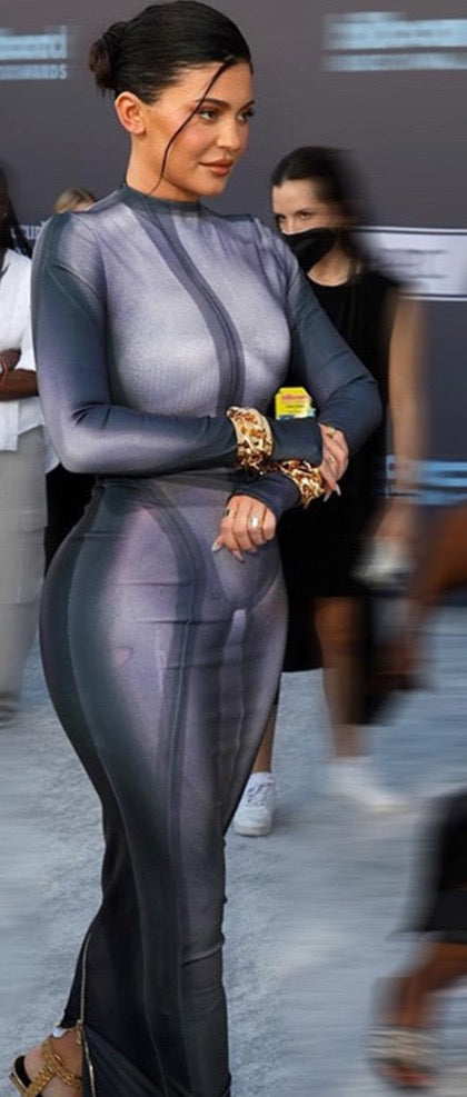 Kylie Jenner Body Print Body Con Awards Dress DXY STUDIOS Kylie Jenner Body Print Body Con Awards Dress DXY STUDIOS