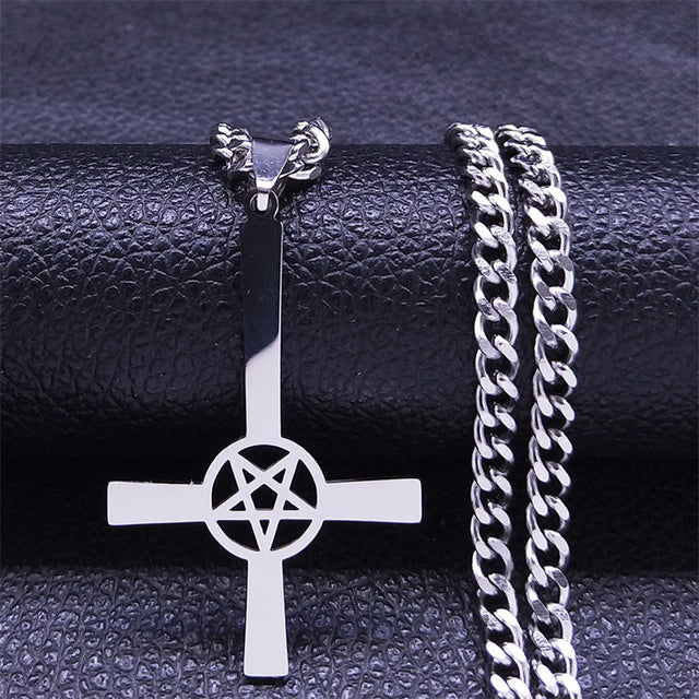 Inverted Cross - Necklace - Goth - Pendant - Gothic - Occult - Dark - Upside  Down Cross - St Peter's Cross - Big - Ornate - Witchy - Gift | Wish