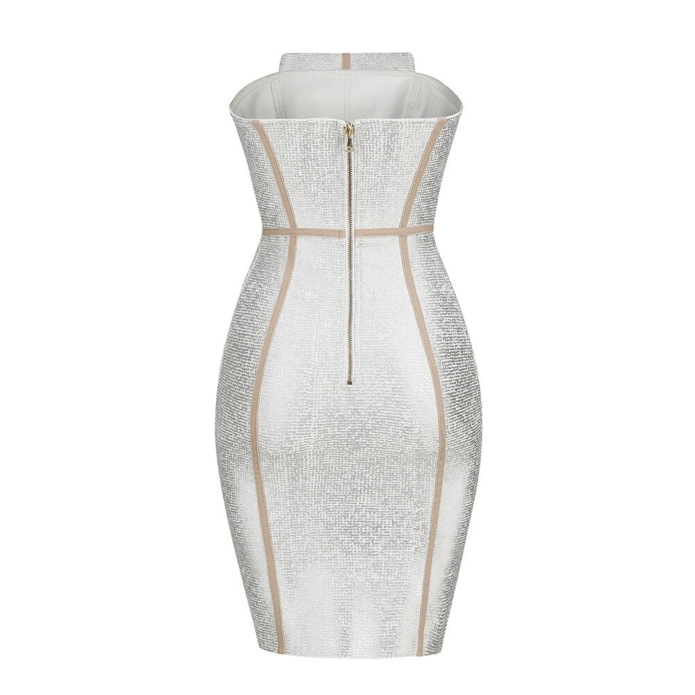 Silver Bodycon Mini Bandage Dress – DXY STUDIOS