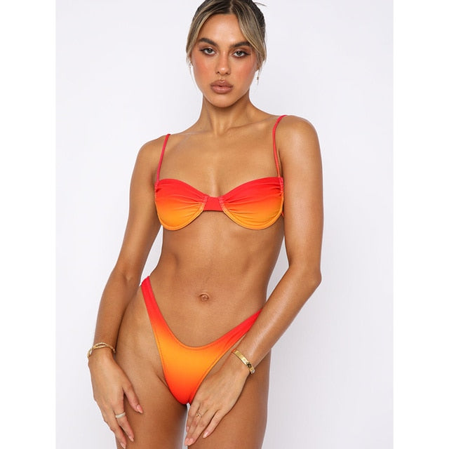 Solid Push Up Micro Bikini Set With Thong C String Bikini Bottom Sexy  Brazilian Swimwear For Women 210630 From Jiao02, $11.16